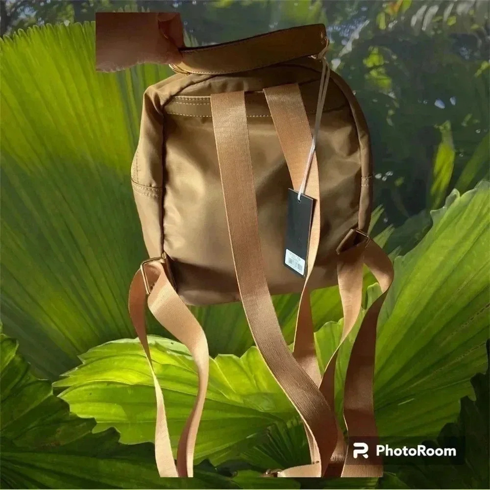 Tan Ladies Backpack with departments - Picture 2 of 5